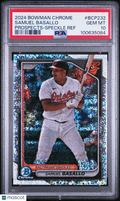 2024 Bowman Chrome Prospects Samuel Basallo #BCP232 Speckle Ref /299 PSA 10