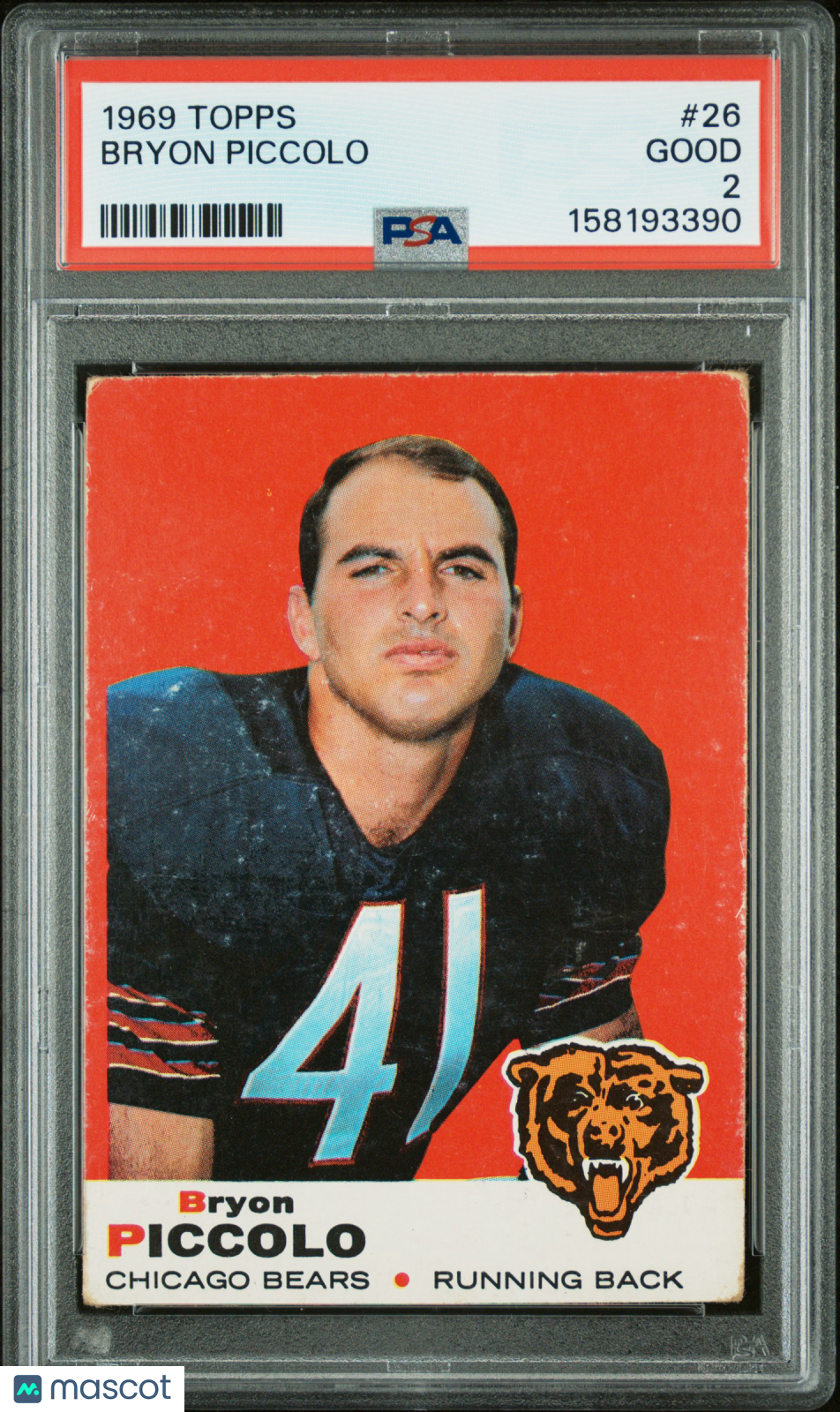1969 Topps Bryon Piccolo #26 PSA 2