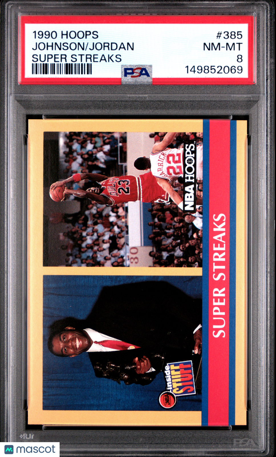 1990 Hoops Johnson Jordan #385 Super Streaks PSA 8