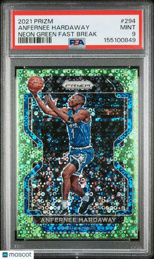 2021 Panini Prizm Anfernee Hardaway #294 Neon Green Fast Break /5