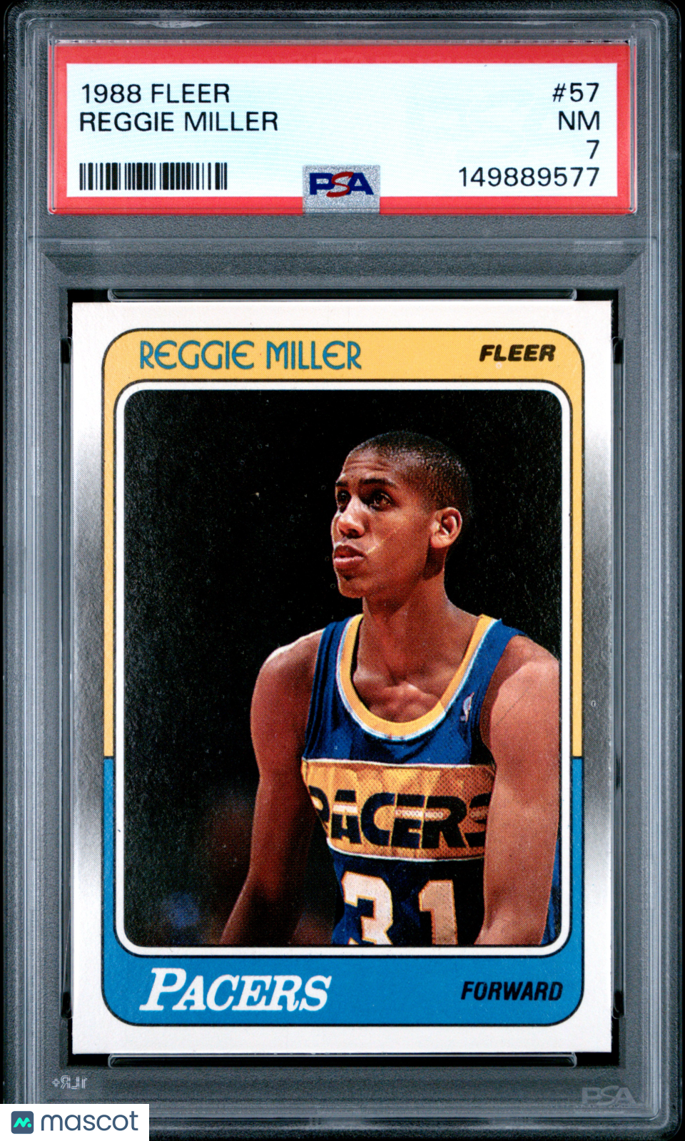 1988 Fleer Reggie Miller #57 Rookie PSA 7