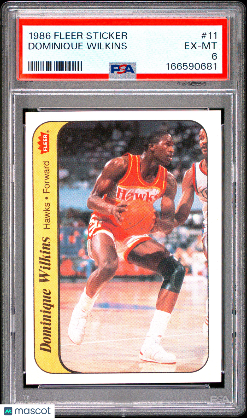 1986 Fleer Sticker Dominique Wilkins #11