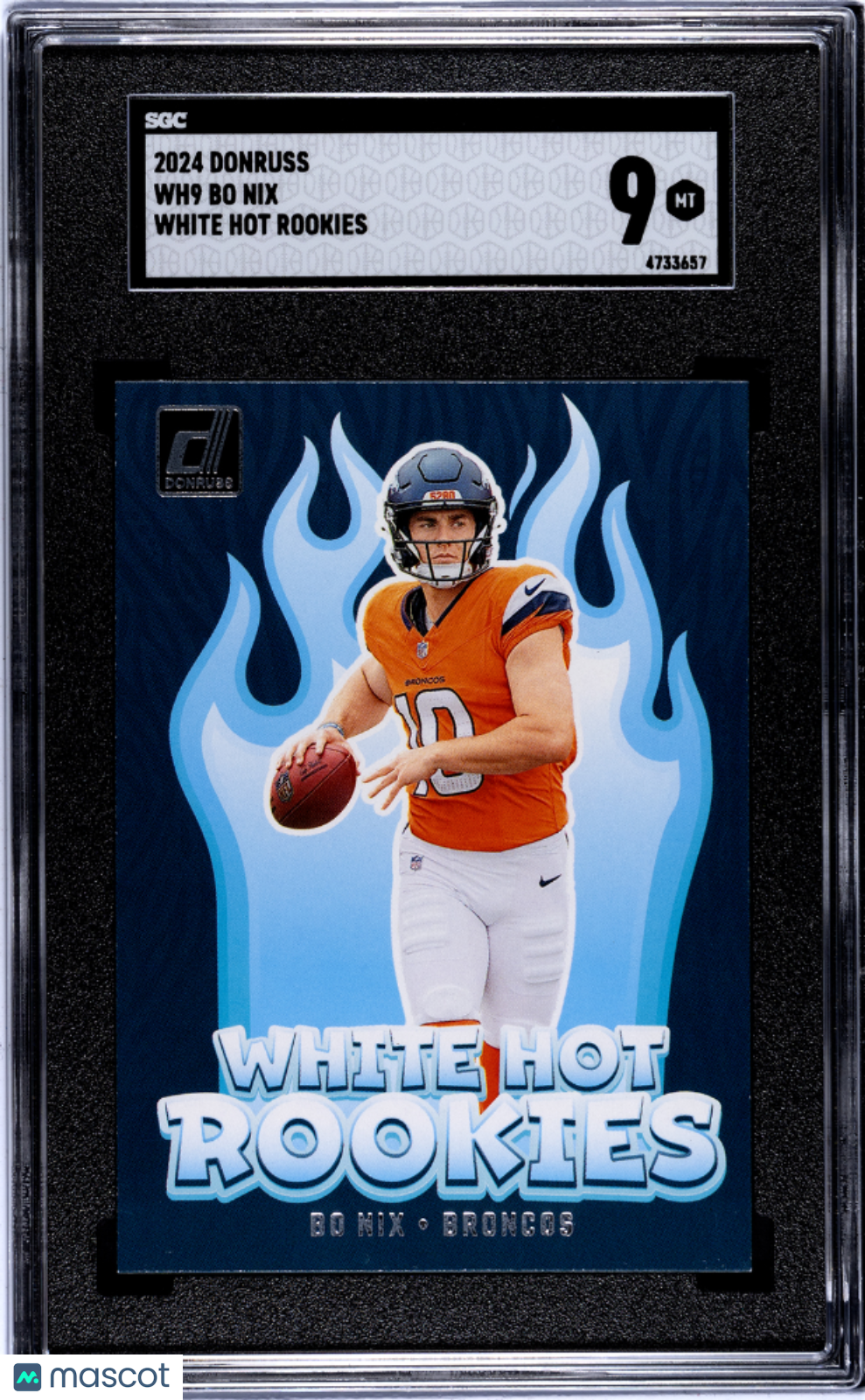 2024 Donruss Bo Nix #WH9 White Hot Rookies SGC 9