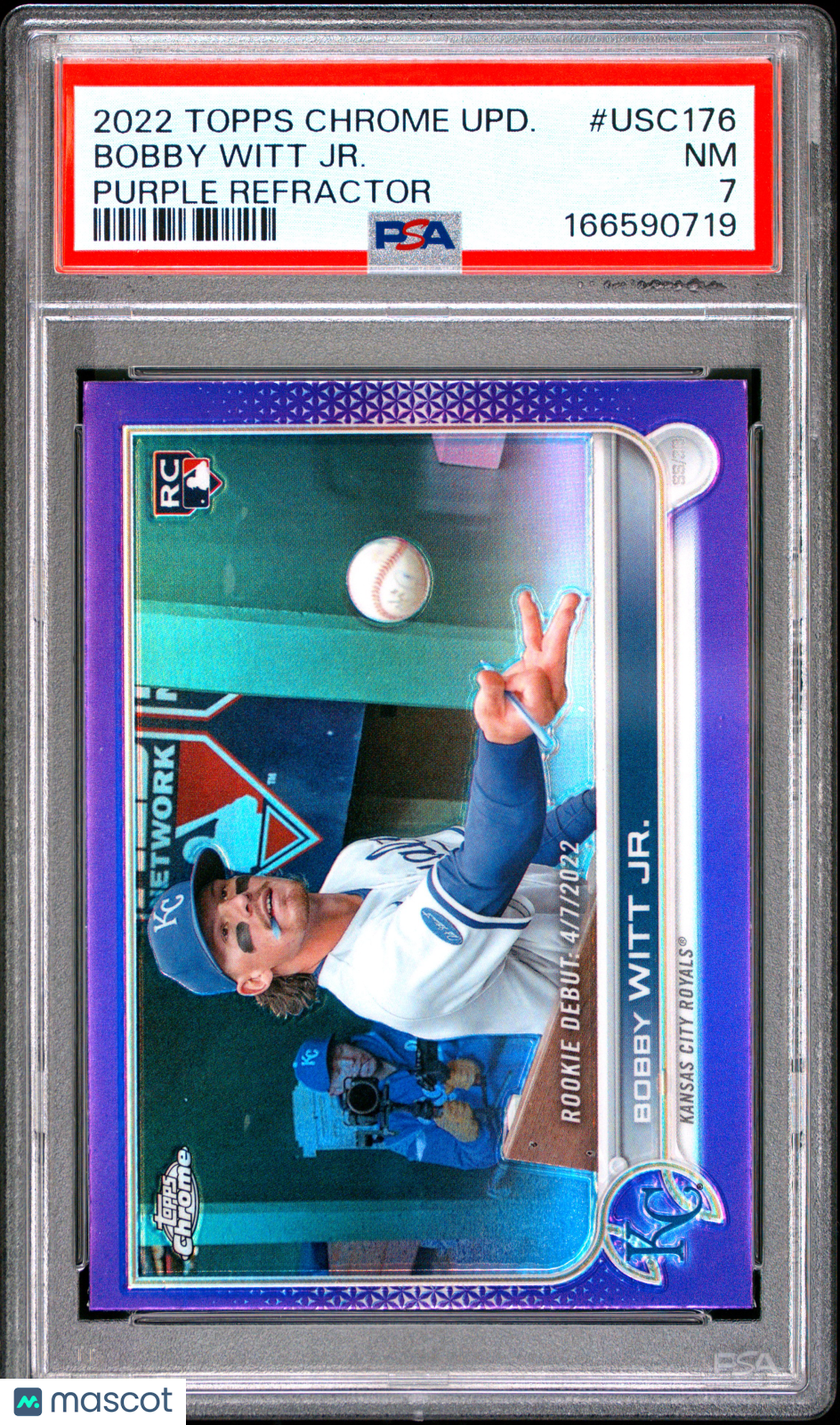 2022 Topps Chrome Update Bobby Witt JR. #USC176 Purple Refractor