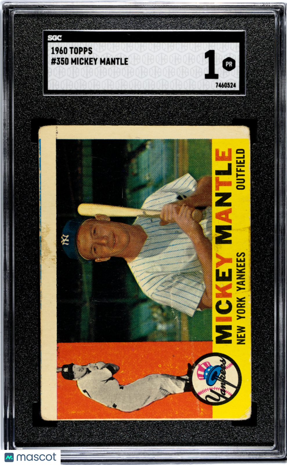 1960 Topps Mickey Mantle #350 SGC 1