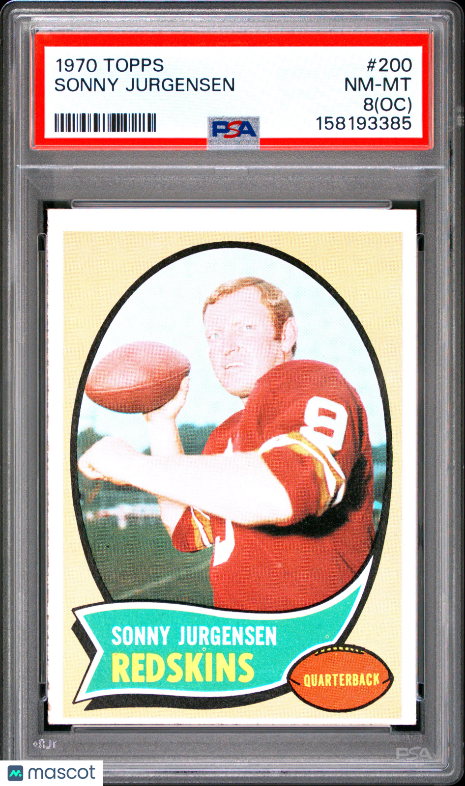 1970 Topps Sonny Jurgensen #200 Oc PSA 8