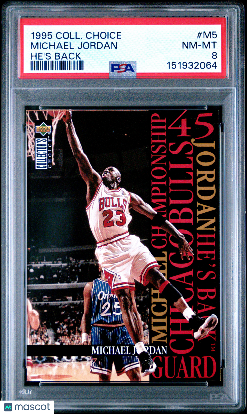 1995 Collector's Choice Jordan-He's Back Michael Jordan #M5 PSA 8