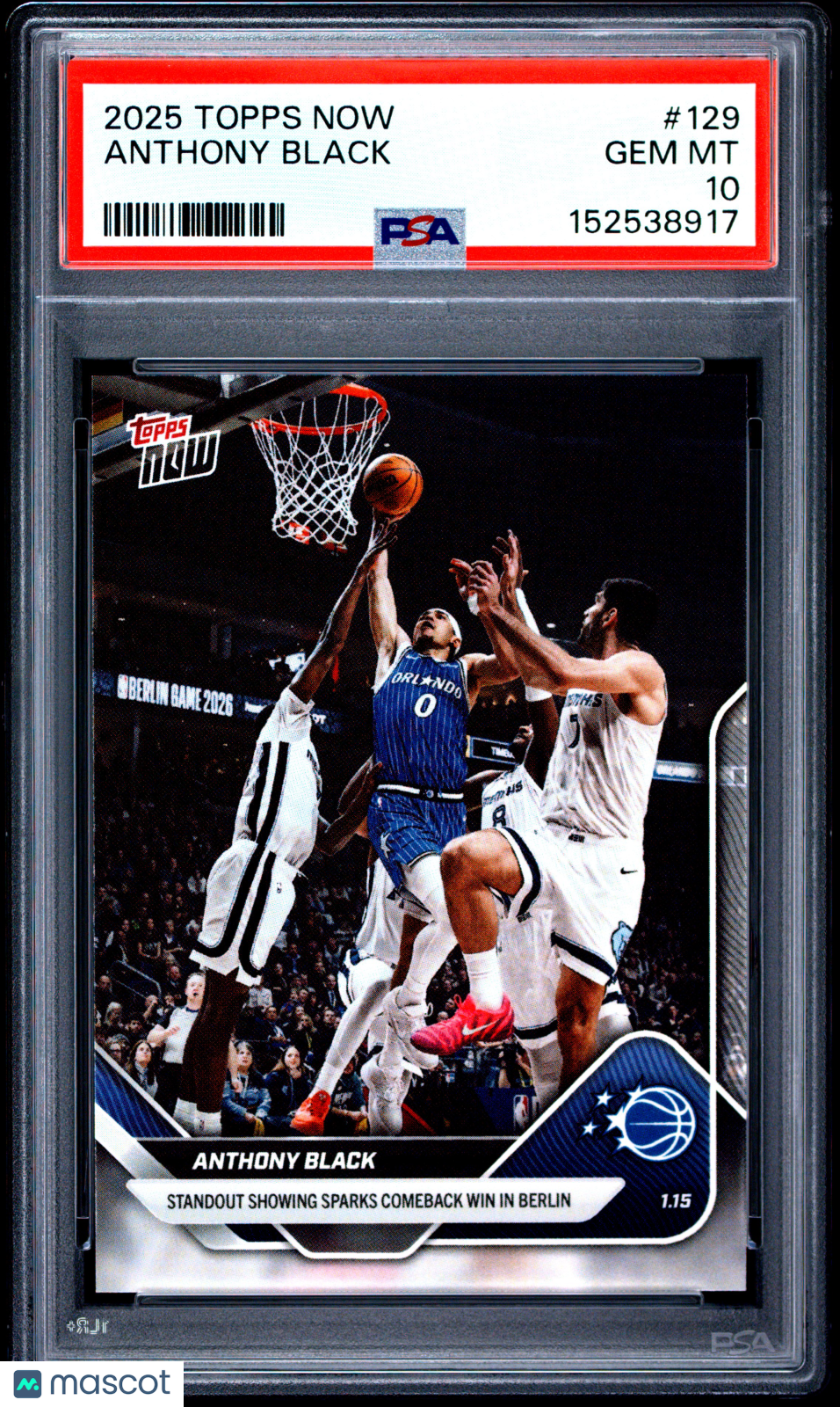 2025 Topps Now Anthony Black #129 PSA 10