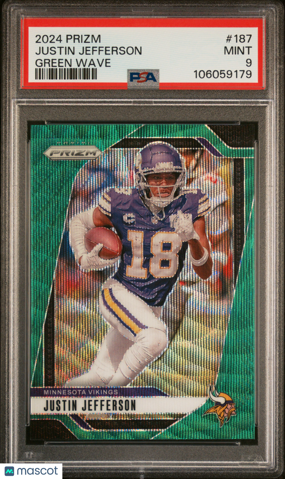 2024 Panini Prizm Justin Jefferson #187 Green Wave