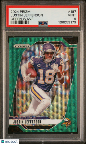 2024 Panini Prizm Justin Jefferson #187 Green Wave