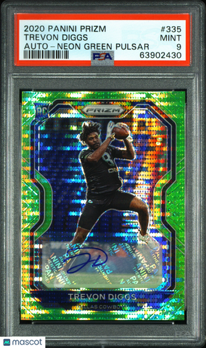 2020 Panini Prizm Trevon Diggs #335 Auto Neon Green Pulsar