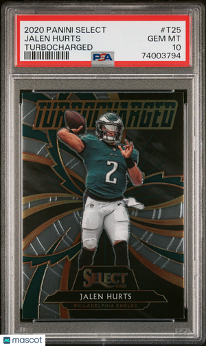 2020 Panini Select Turbocharged Jalen Hurts #T25 PSA 10