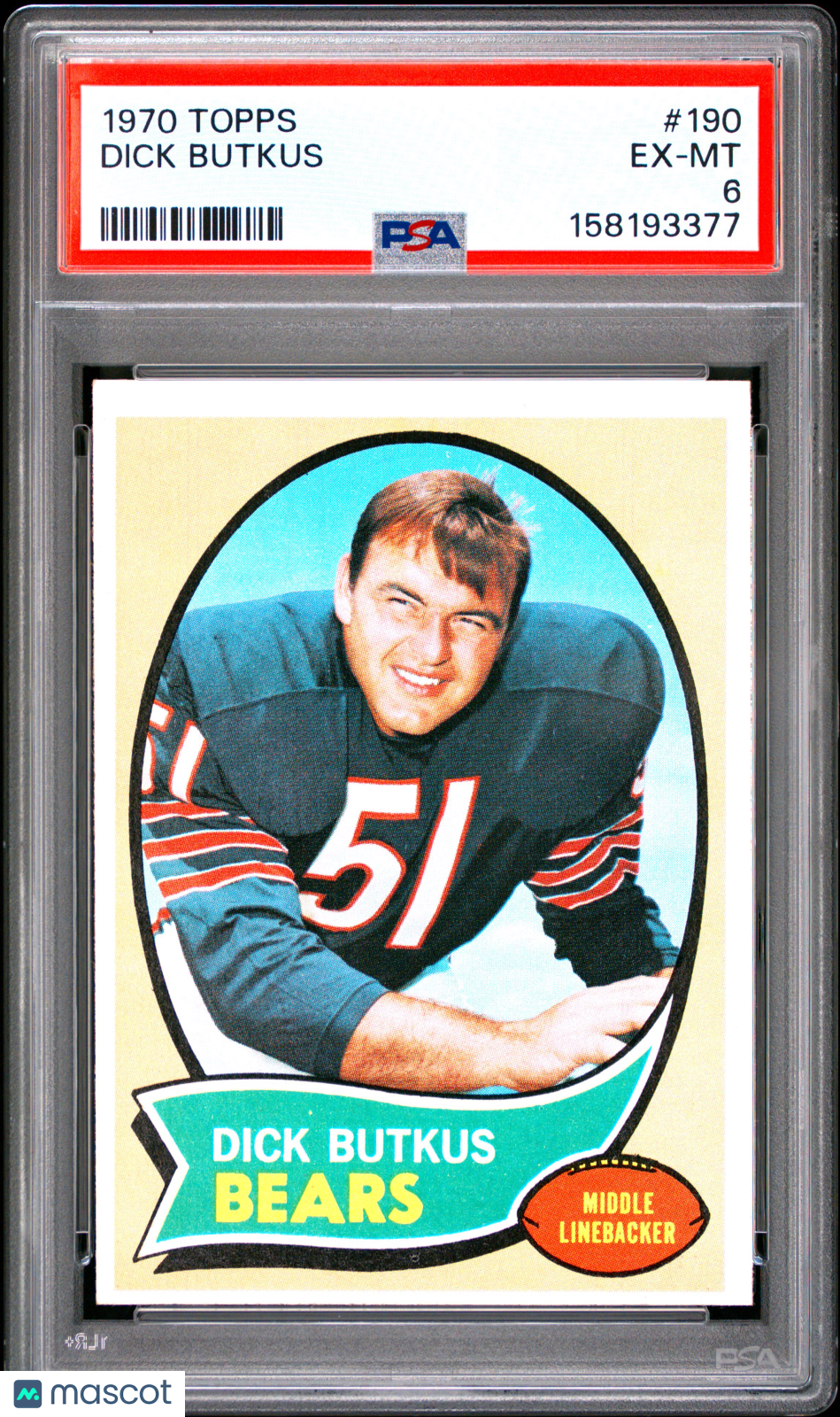 1970 Topps Dick Butkus #190 PSA 6