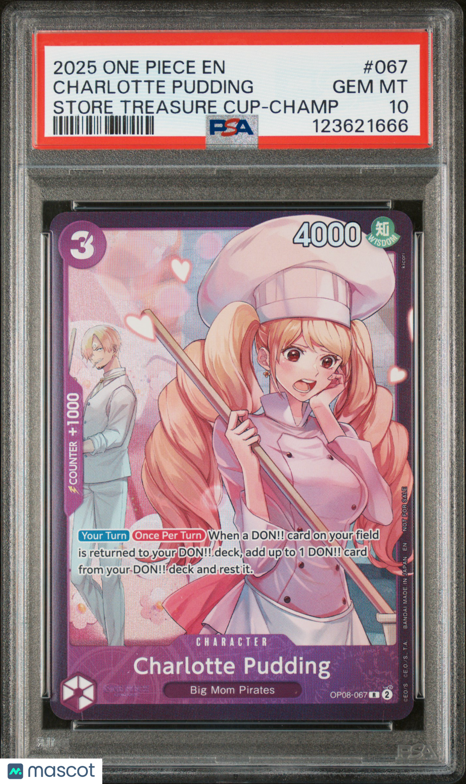 2025 One Piece Promos Charlotte Pudding Store Treasure Cup-Champ PSA 10 #067