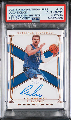 2021 Panini National Treasures Peerless Signatures Luka  #LUD Bronze /15 Auto 10